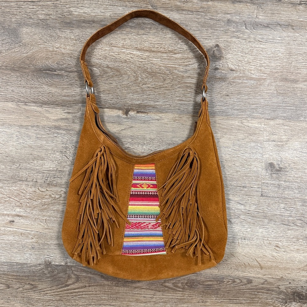 Minnetonka suede leather fringe shoulder bag western